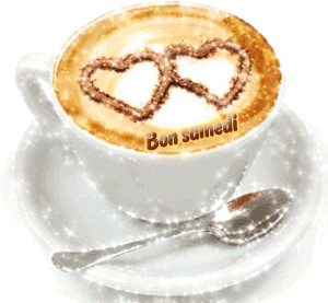 Gif animé Bon samedi café amoureux